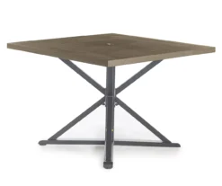 Broyhill Autumn Cove Wood Look Square Steel Patio Dining Table -Garden Oasis 810557039 1