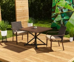 Broyhill Autumn Cove Wood Look Square Steel Patio Dining Table -Garden Oasis 810557039 810554373 9