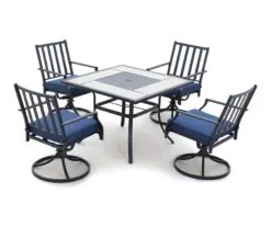 Rome Wood Look Tile Patio Dining Table -Garden Oasis 810557270 5