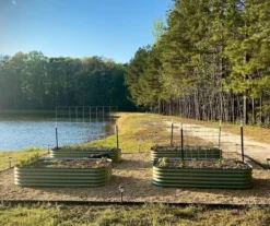 17" Olive Green 9-in-1 Modular Metal Raised Garden Bed -Garden Oasis 810559861 2