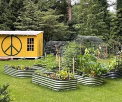 17" Olive Green 9-in-1 Modular Metal Raised Garden Bed -Garden Oasis 810559861 4