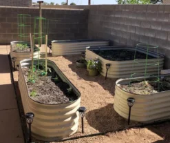 17" Pearl White 9-in-1 Modular Metal Raised Garden Bed -Garden Oasis 810559863 2