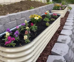 17" Pearl White 9-in-1 Modular Metal Raised Garden Bed -Garden Oasis 810559863 3