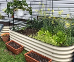 17" Pearl White 9-in-1 Modular Metal Raised Garden Bed -Garden Oasis 810559863 4