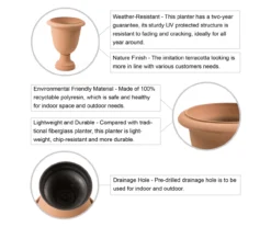 Glitzhome Plastic Urn Planters, 2-Pack -Garden Oasis 810565980 4