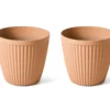 Glitzhome 15.5" Fluted Plastic Planters, 2-Pack -Garden Oasis 810565984 1