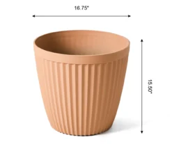 Glitzhome 15.5" Fluted Plastic Planters, 2-Pack -Garden Oasis 810565984 5