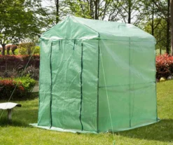 74.75" Green PE & Metal Single Shelf Walk-In Greenhouse -Garden Oasis 810565996 3