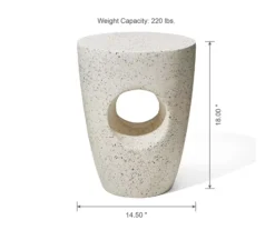 Glitzhome 18" Terrazzo Look Keyhole Garden Table -Garden Oasis 810565997 3