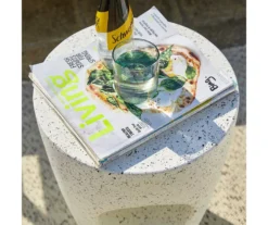 Glitzhome 18" Terrazzo Look Keyhole Garden Table -Garden Oasis 810565997 5