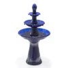 Blue LED 3-Tier Ceramic Fountain -Garden Oasis 810566005 1