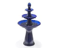 Blue LED 3-Tier Ceramic Fountain