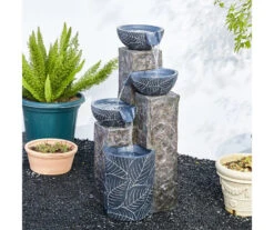 Leaf Bowl LED 4-Tier Resin Fountain -Garden Oasis 810566008 4