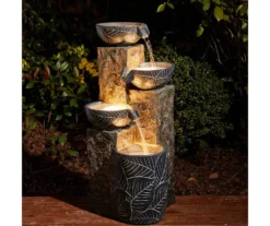 Leaf Bowl LED 4-Tier Resin Fountain -Garden Oasis 810566008 5