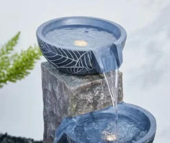 Leaf Bowl LED 4-Tier Resin Fountain -Garden Oasis 810566008 6