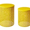 Yellow Cutout Pattern 2-Piece Metal Garden Table Set -Garden Oasis 810566019 1
