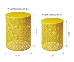Yellow Cutout Pattern 2-Piece Metal Garden Table Set -Garden Oasis 810566019 4