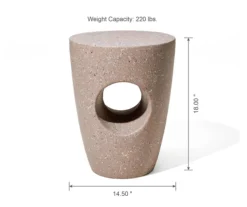 Glitzhome 18" Terrazzo Look Keyhole Garden Table -Garden Oasis 810566024 3