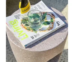 Glitzhome 18" Terrazzo Look Keyhole Garden Table -Garden Oasis 810566024 5