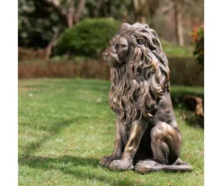 20.75" Guardian Sitting Lion Garden Statuary -Garden Oasis 810566370 5