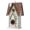 White Shingle Home Wood & Metal Birdhouse -Garden Oasis 810566425 1