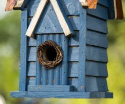 Blue Shingle Home Wood & Metal Birdhouse -Garden Oasis 810566426 5