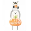 36.22" Welcome Pumpkin, Owl & Hedgehog Yard Stake -Garden Oasis 810568936