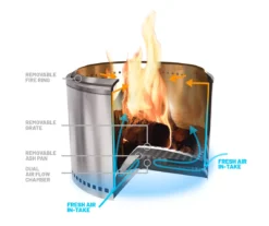 19" Stainless Steel Low Smoke Wood Burning Fire Pit -Garden Oasis 810569552 3