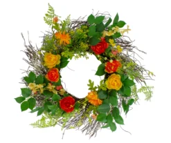 20" Ranunculus, Rose & Berry Wreath