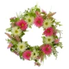 23" Pink & Yellow Mums & Berry Wreath -Garden Oasis 810574647