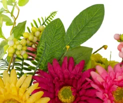 23" Pink & Yellow Mums & Daisy Wreath -Garden Oasis 810574649 3