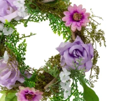 8" Pink & Purple Floral Mini Wreath -Garden Oasis 810574654 2