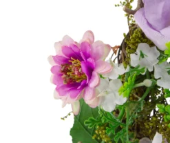 8" Pink & Purple Floral Mini Wreath -Garden Oasis 810574654 3