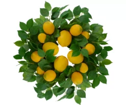 18" Lemon & Teardrop Leaf Wreath
