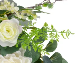 20" Cream Peony & Foliage Wreath -Garden Oasis 810574680 3