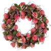 12" Pink Rose, Berry & Twig Wreath -Garden Oasis 810574689