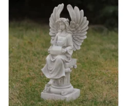 17" Angel On Pedestal Candle Holder Garden Statuary -Garden Oasis 810575799 2