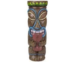 16" Tongue Out Tiki Solar Garden Statuary