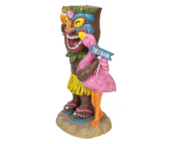 16" Tiki & Flamingo Solar Garden Statuary -Garden Oasis 810575985 3