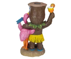 16" Tiki & Flamingo Solar Garden Statuary -Garden Oasis 810575985 4