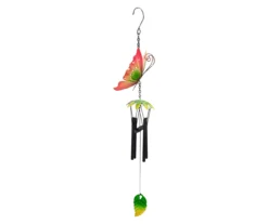 19" Red Butterfly Metal Windchime -Garden Oasis 810575999 2