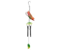 19" Red Butterfly Metal Windchime -Garden Oasis 810575999 3