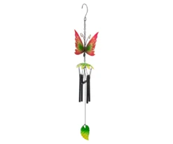 19" Red Butterfly Metal Windchime -Garden Oasis 810575999 4