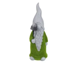 13.5" Moss-Covered Gnome & Shovel Garden Statuary