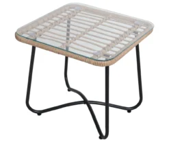 Santa Cruz 3-Piece Rattan Cushioned Patio Chair & Side Table Set -Garden Oasis 810576018 3