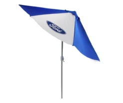Northlight 9' Ford Blue & White Tilt Market Patio Umbrella -Garden Oasis 810576019 1
