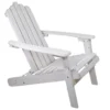 Northlight White Adirondack Wood Folding Outdoor Chair -Garden Oasis 810576039