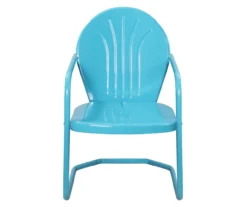 Northlight Turquoise Tulip Metal Armchair -Garden Oasis 810576044 2