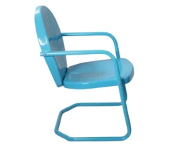 Northlight Turquoise Tulip Metal Armchair -Garden Oasis 810576044 3
