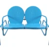 Northlight Turquoise 2-Person Metal Glider Bench -Garden Oasis 810576049